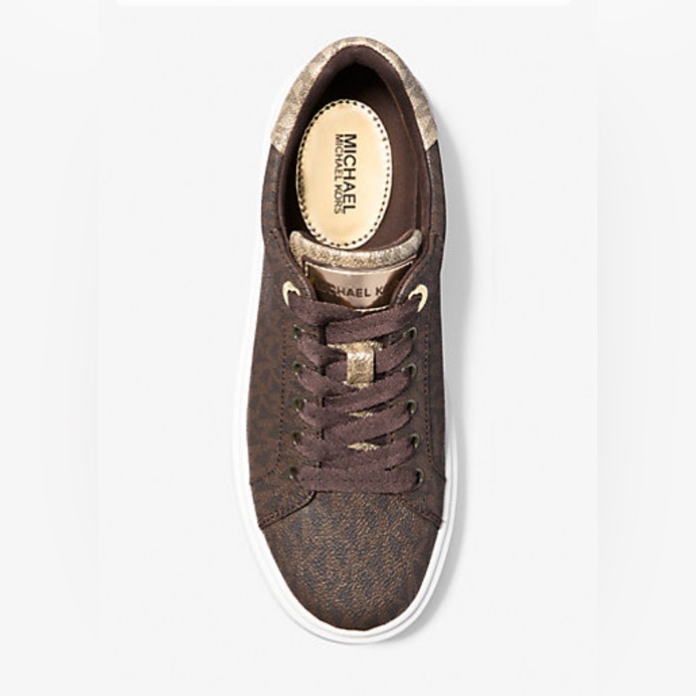 Metallic Two-Tone Signature Logo Platform Sneaker. Size 7 - Picture 3 of 7